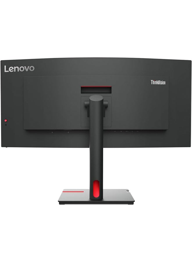 Lenovo - 34" Inch ThinkVision Curved Computer Monitor 2k WQHD (3440x1440) VA Panel Technology, Ethernet (RJ-45) port, USB-C 3.2 support Power delivery up to 75W, Adjustable Stand - T34w-30 | Black - Image 1