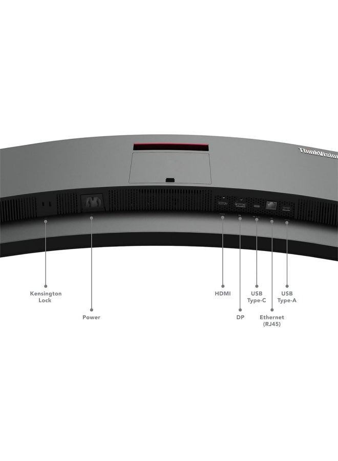 Lenovo - 34" Inch ThinkVision Curved Computer Monitor 2k WQHD (3440x1440) VA Panel Technology, Ethernet (RJ-45) port, USB-C 3.2 support Power delivery up to 75W, Adjustable Stand - T34w-30 | Black - Image 1