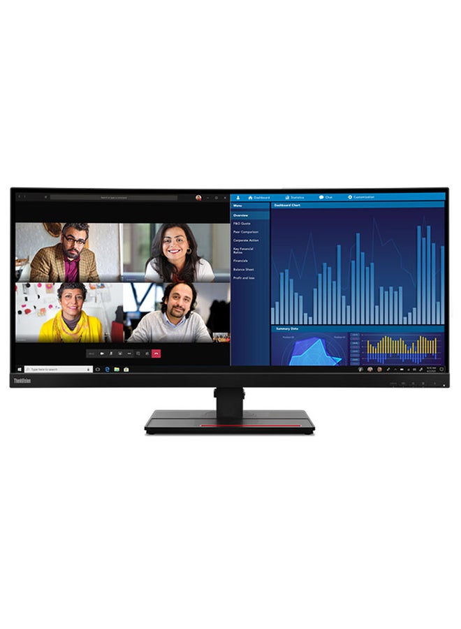 Lenovo ThinkVision P34w-20 Curved Computer Monitor 34-inch 2k WQHD 3440x1440, IPS Panel Technology, 1.07 Billion Color Support, KVM Switch, Ethernet (RJ-45) port, USB-C 3.2 support Power delivery up to 100W, Adjustable Stand Built-in Speakers Black - Image 1