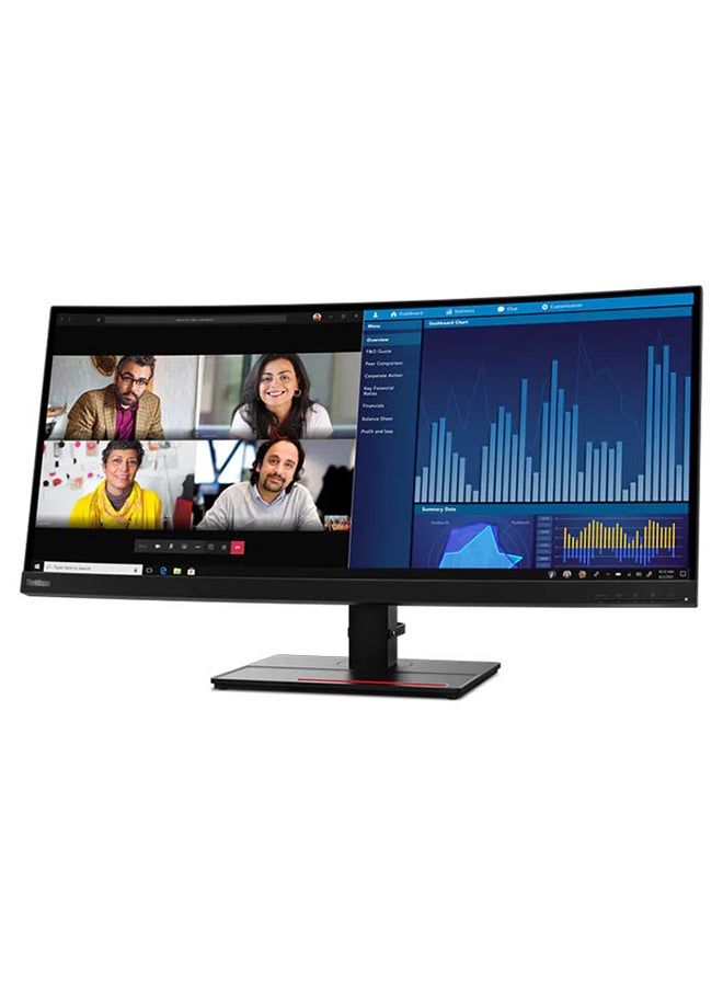 Lenovo ThinkVision P34w-20 Curved Computer Monitor 34-inch 2k WQHD 3440x1440, IPS Panel Technology, 1.07 Billion Color Support, KVM Switch, Ethernet (RJ-45) port, USB-C 3.2 support Power delivery up to 100W, Adjustable Stand Built-in Speakers Black - Image 2