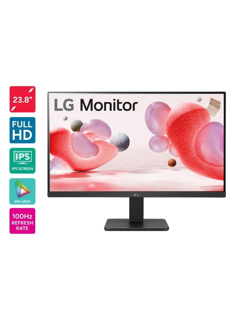 إل جي - 24" Inch Monitor (1080x1920) FHD 1080p, 3-Side Borderless IPS Panel, 100Hz Refresh Rate, 5ms Response Time GtG, HDMI, VGA with AMD FreeSync™ | Black - Image 1
