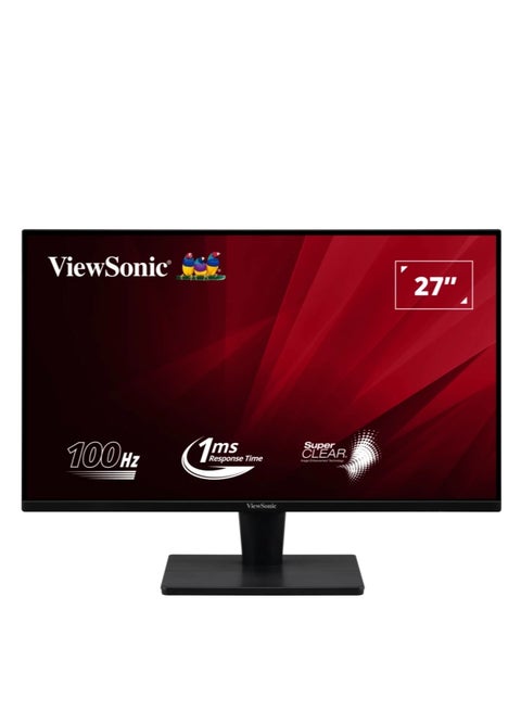27” Full HD LED Backlit Display Monitor (1920x1080) VA Panel Technology, 100Hz Refresh Rate, 1ms Response Time, HDMI & VGA Input For Connectivity - VA2715-H | Black