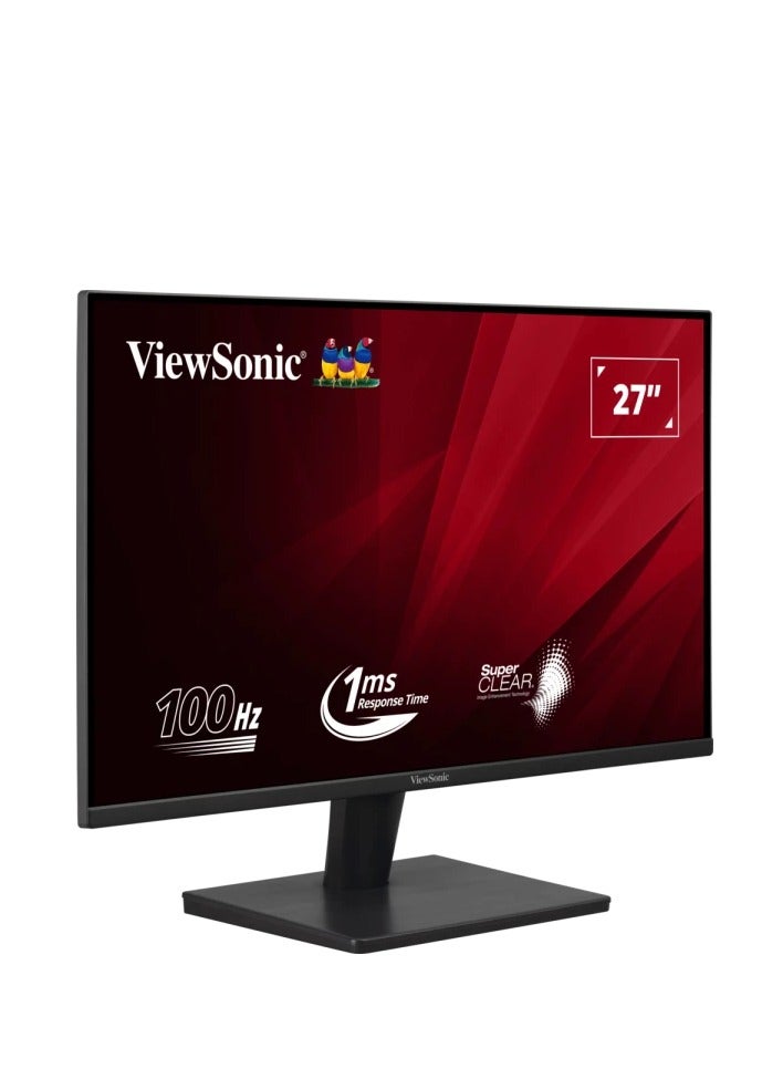 فيوسونيك - 27” Full HD LED Backlit Display Monitor (1920x1080) VA Panel Technology, 100Hz Refresh Rate, 1ms Response Time, HDMI & VGA Input For Connectivity - VA2715-H | Black - Image 1