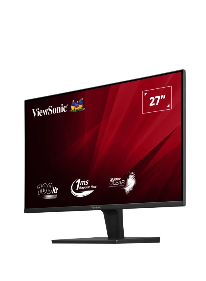 فيوسونيك - 27” Full HD LED Backlit Display Monitor (1920x1080) VA Panel Technology, 100Hz Refresh Rate, 1ms Response Time, HDMI & VGA Input For Connectivity - VA2715-H | Black - Image 1