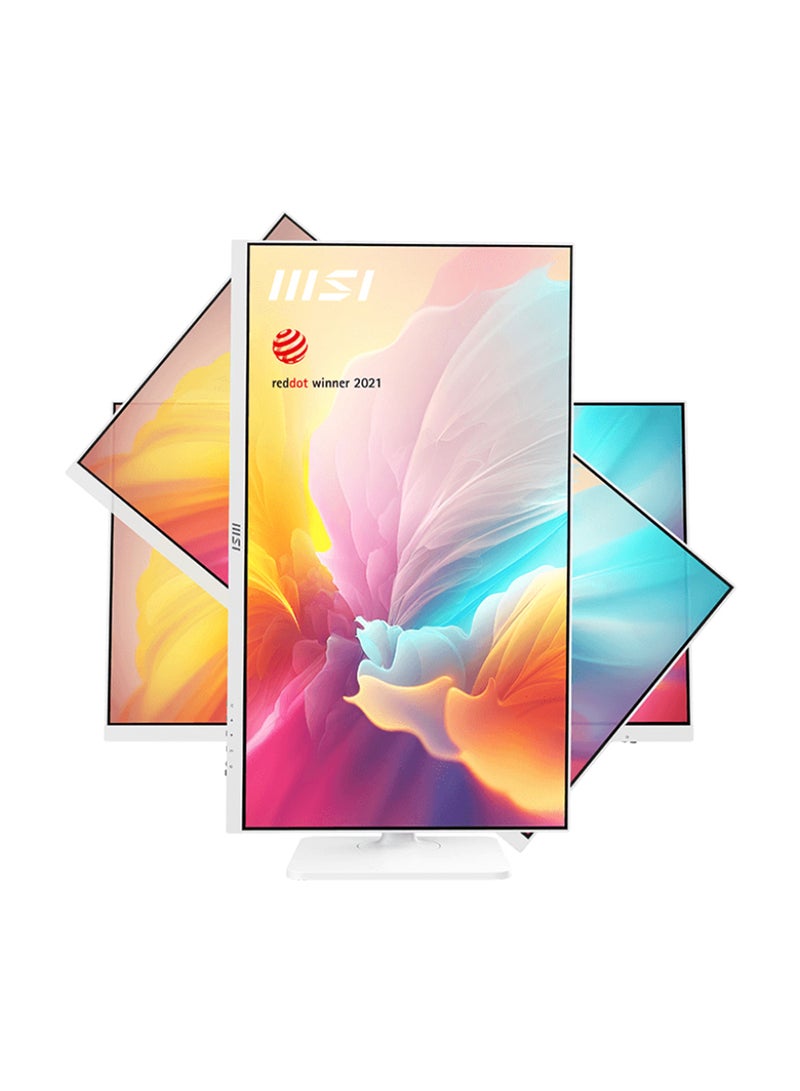 MSI - Modern MD272QXPW 27" QHD IPS Monitor, 100Hz Refresh Rate, 1ms Response Time, HDR 400, 400 cd/m² Brightness, 178° Viewing Angle, 115% sRGB, USB-C (65W PD), HDMI, DisplayPort, 2x USB 2.0, 2x 3W Speakers, Adjustable Stand, VESA Mountable | 9S6-3PB19H-218 White - Image 1