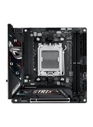 ROG Strix B850-I Gaming Wi-Fi Motherboard, AMD B850 Chipset, PCIe 5.0 x16, 2 x M.2 Slots (PCIe 5.0 x4), Supports Up to 128GB DDR5 (8400+MT/s), Wi-Fi 7, Intel 2.5Gb Ethernet, 10+2+1 Power Stages, AI Overclocking, Dual Channel, AEMP, SupremeFX 7.1 Audio, Mini-ITX Form Factor, Aura Sync, USB 20Gbps, HDMI 2.1, Bluetooth 5.4 | 90MB1K30-M0EAY0 Black - pnsku/N70158485V/45/_/1741163028/02e64021-a77e-469e-bd22-a2d999d70070