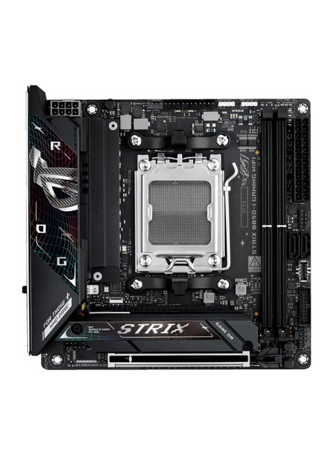 ROG Strix B850-I Gaming Wi-Fi Motherboard, AMD B850 Chipset, PCIe 5.0 x16, 2 x M.2 Slots (PCIe 5.0 x4), Supports Up to 128GB DDR5 (8400+MT/s), Wi-Fi 7, Intel 2.5Gb Ethernet, 10+2+1 Power Stages, AI Overclocking, Dual Channel, AEMP, SupremeFX 7.1 Audio, Mini-ITX Form Factor, Aura Sync, USB 20Gbps, HDMI 2.1, Bluetooth 5.4 | 90MB1K30-M0EAY0 Black
