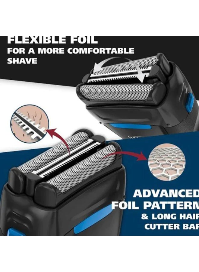 WAHL Groomsman Rechargeable Wet And Dry Electric Shaver Black/Blue - Image 5