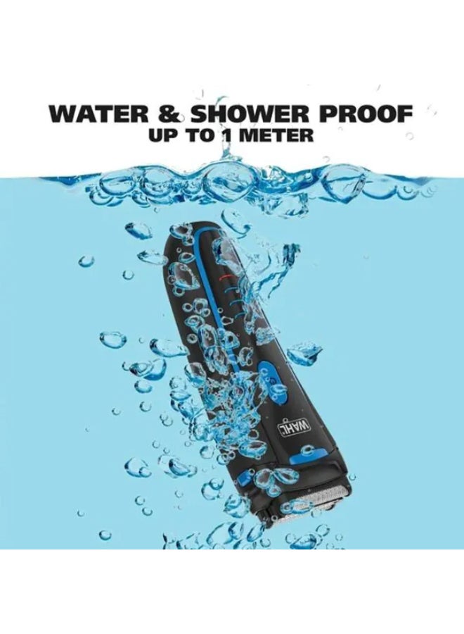 WAHL Groomsman Rechargeable Wet And Dry Electric Shaver Black/Blue - Image 4