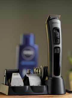 KRYPTON 11-IN-1 Rechargeable Digital Grooming Set with Novel LED Display- KNTR6154N| With 6 Interchangeable Heads and 4 Comb Attachments| Includes a Charging Stand| Prefect for Home and Professional Styling Black  - Image 1