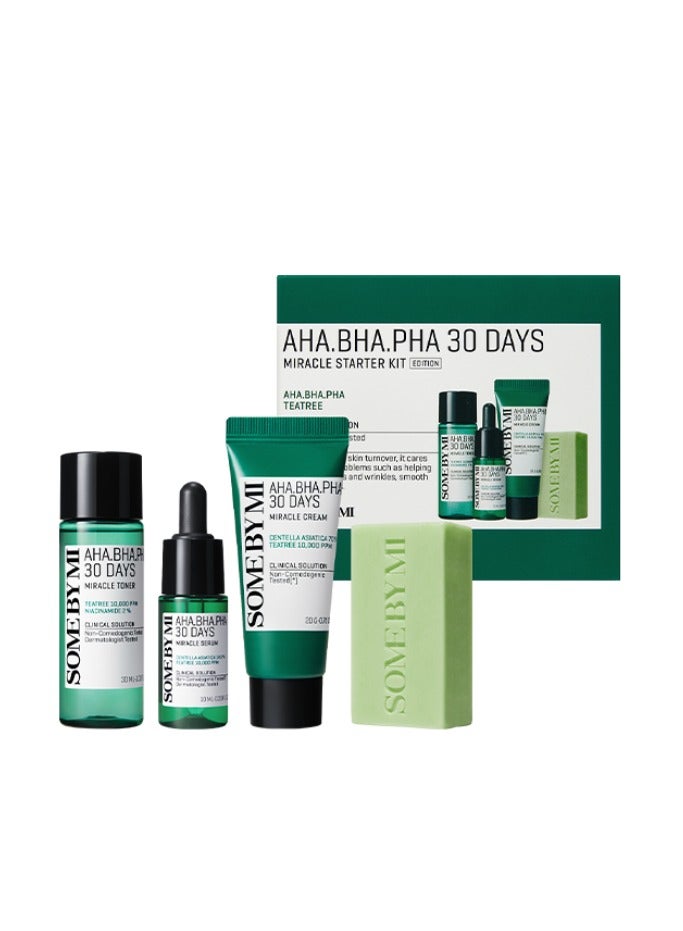 Some by Mi Aha-Bha-Pha 30 Days Miracle Starter Kit 4 Components Green 30ml  - Image 1