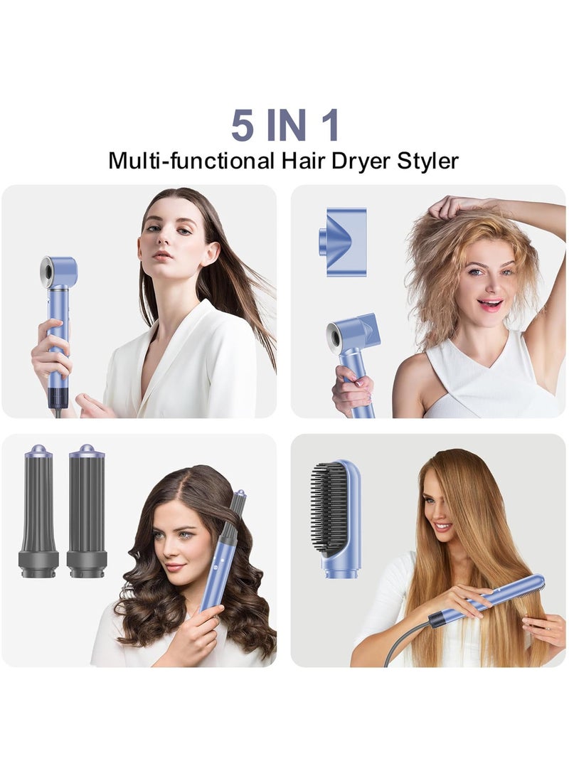REBUNE - 5 in 1 Multi-Styler High Speed Hair Dryer Airwrap Curler Hot Air Brush with 600 Millions Ions for Smooth Frizz Free Hair Airflow Control Hot/Cold Hair Styling Low Noise and Lightweight - Image 1