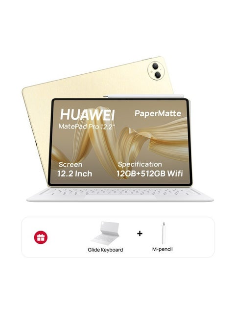 MatePad Pro 12.2 Paper Matte Edition Premium Gold 12GB RAM 512GB WiFi Inbox Keyboard With M-Pencil