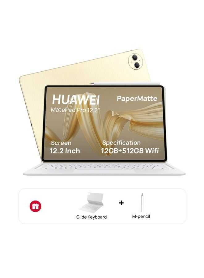 HUAWEI - MatePad Pro 12.2 Paper Matte Edition Premium Gold 12GB RAM 512GB WiFi Inbox Keyboard With M-Pencil - Image 1