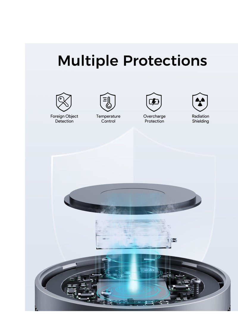 MagFusion GameFrost Qi2 Active Cooling Fast Wireless Charger Grey