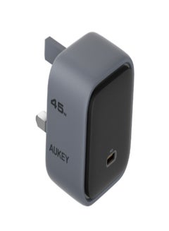 Aukey "AUKEY Comet 45W World Most Compact GAN Technology and PD Wall Charger PA-C2 Gray" Grey  - Image 1