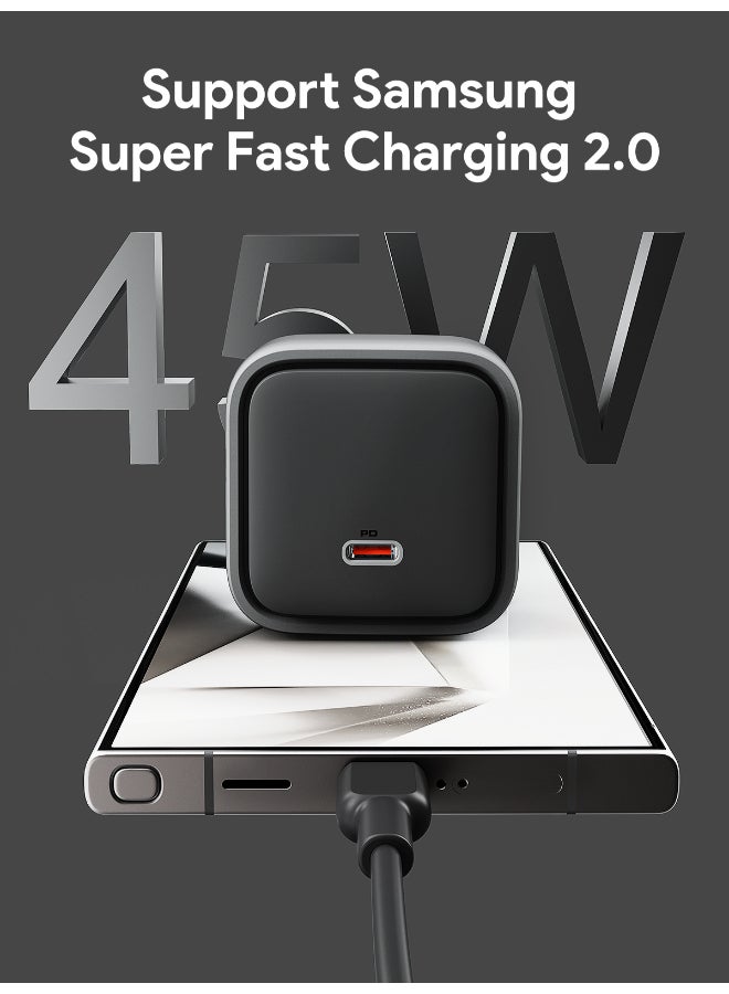 Aukey "AUKEY Comet 45W World Most Compact GAN Technology and PD Wall Charger PA-C2 Gray" Grey - Image 4
