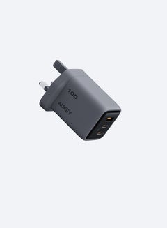AUKEY Comet Mix3 100W PD Wall Charger with GaN Technology 2xUSB-C + 1xUSB-A PA-C5 Gray Gray
