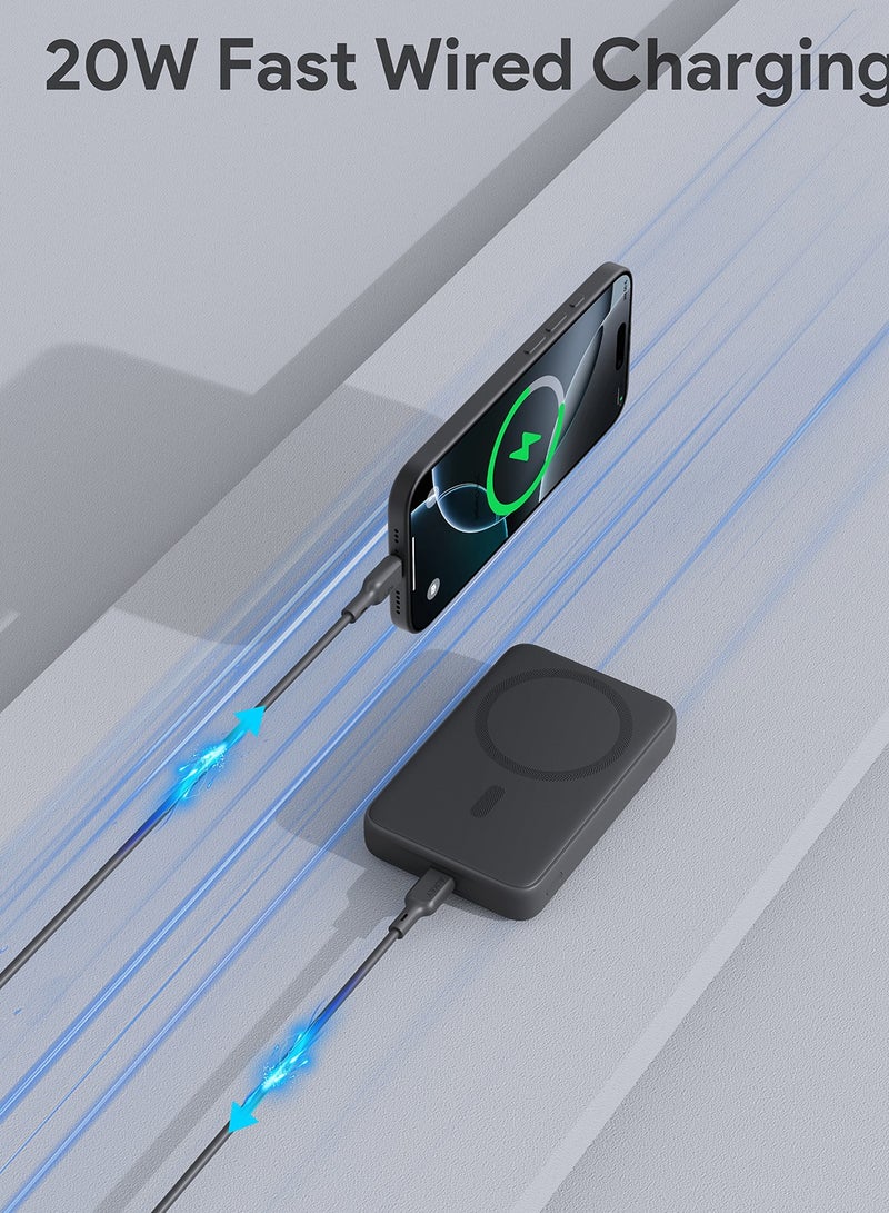 أوكي AUKEY MagFusion Slim 10,000mAh wireless MagSafe power bank with 20W PD PB-MS04  Gray  - Image 5
