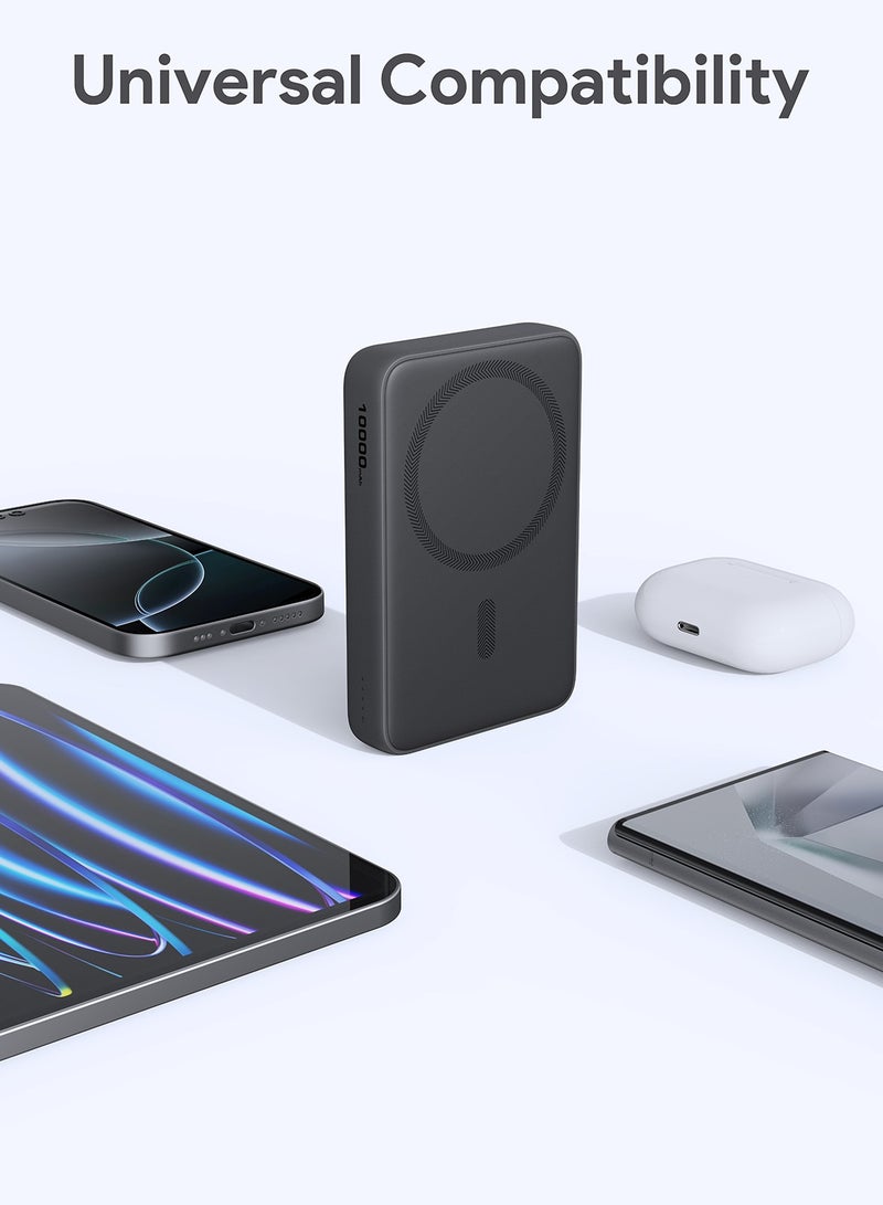 أوكي AUKEY MagFusion Slim 10,000mAh wireless MagSafe power bank with 20W PD PB-MS04  Gray  - Image 4