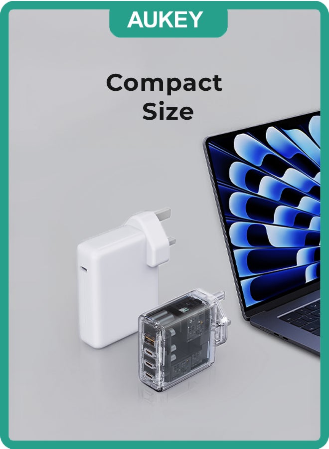 AUKEY Comet Mix4 140W PD Wall Charger with GaN Technology 3xUSB-C + 1xUSB-A PA-C6 Gray Gray - Image 3
