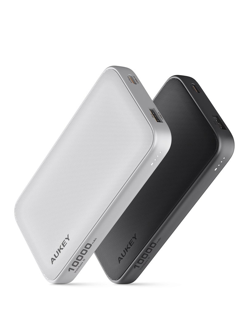 أوكي - AUKEY PB-Y46 Spark Go 10,000mAh, 15W PD, Fast Charging Power Bank,1xUSB-A and 1xUSB-C, White. - Image 1