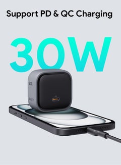 Aukey PA-C1 Comet Super Compact 30W PD GaN Wall Charger with PPS Gray  - Image 1