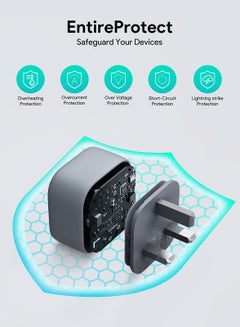 Aukey PA-C1 Comet Super Compact 30W PD GaN Wall Charger with PPS Gray  - Image 5
