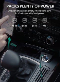 Aukey "AUKEY PD Nano Car Charger 30W 2-Port Dual USB-C A4 Silver " sliver  - Image 4