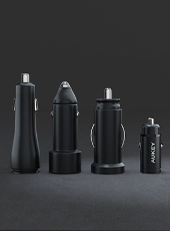 أوكي شاحن سيارة AUKEY PD نانو 30 واط 2-منفذ USB-C مزدوج فضي - Image 4