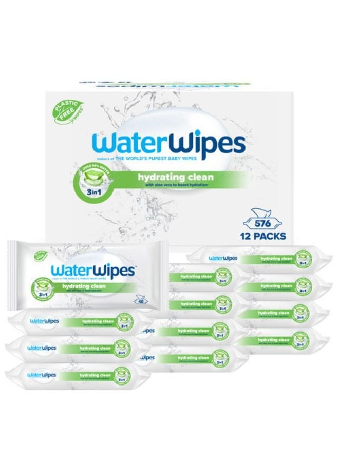 WaterWipes Aloe Vera Extract Hyderating Clean Wipes 576 Count 