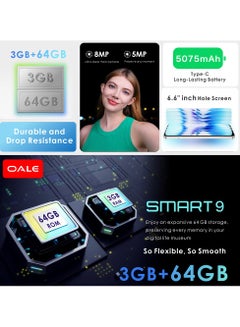 OALE SMART9 6.6 inch Dual SIM Metallic Black 3GB RAM 64GB ROM 5075mAh Big Battery 4G  - Image 4