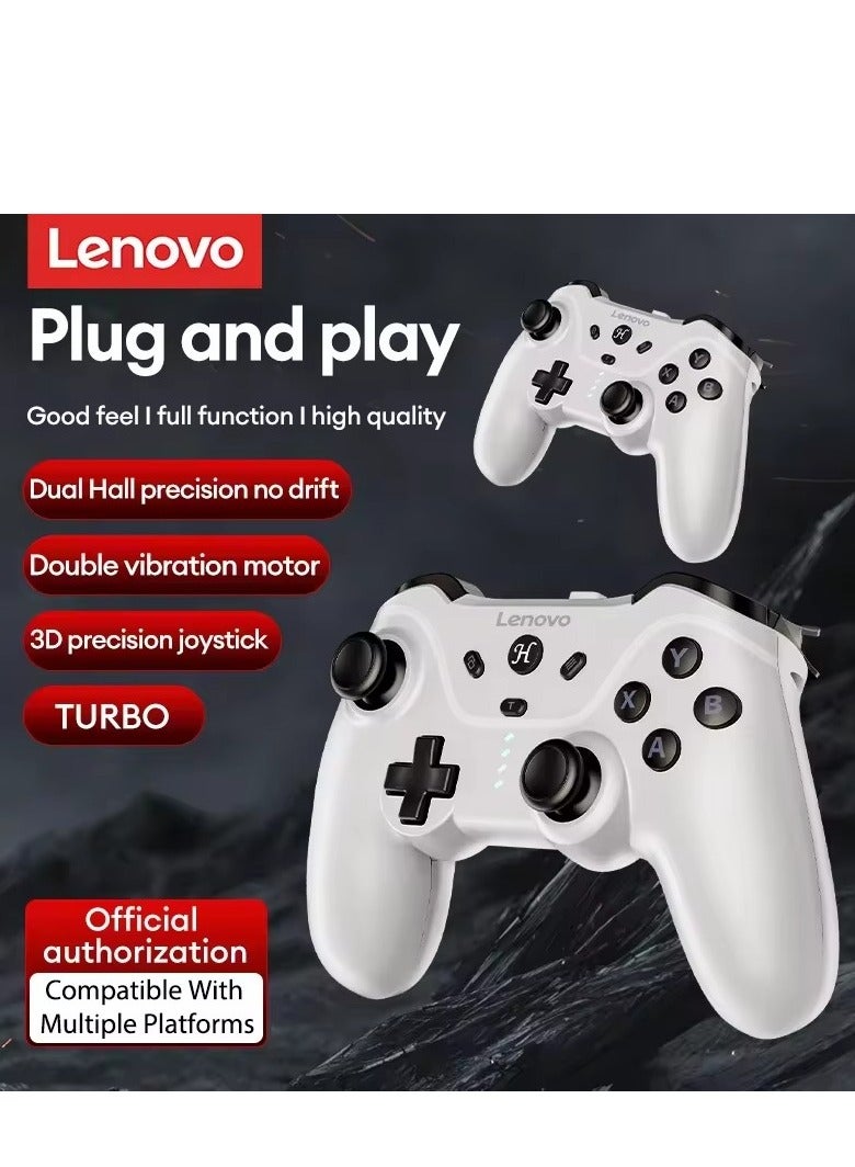 Lenovo P01 Cable Gamepad No Stick Drift With Zero Dead Zone Gamepad Plug and Play For Switch Android Gaming Controller, White - Image 2