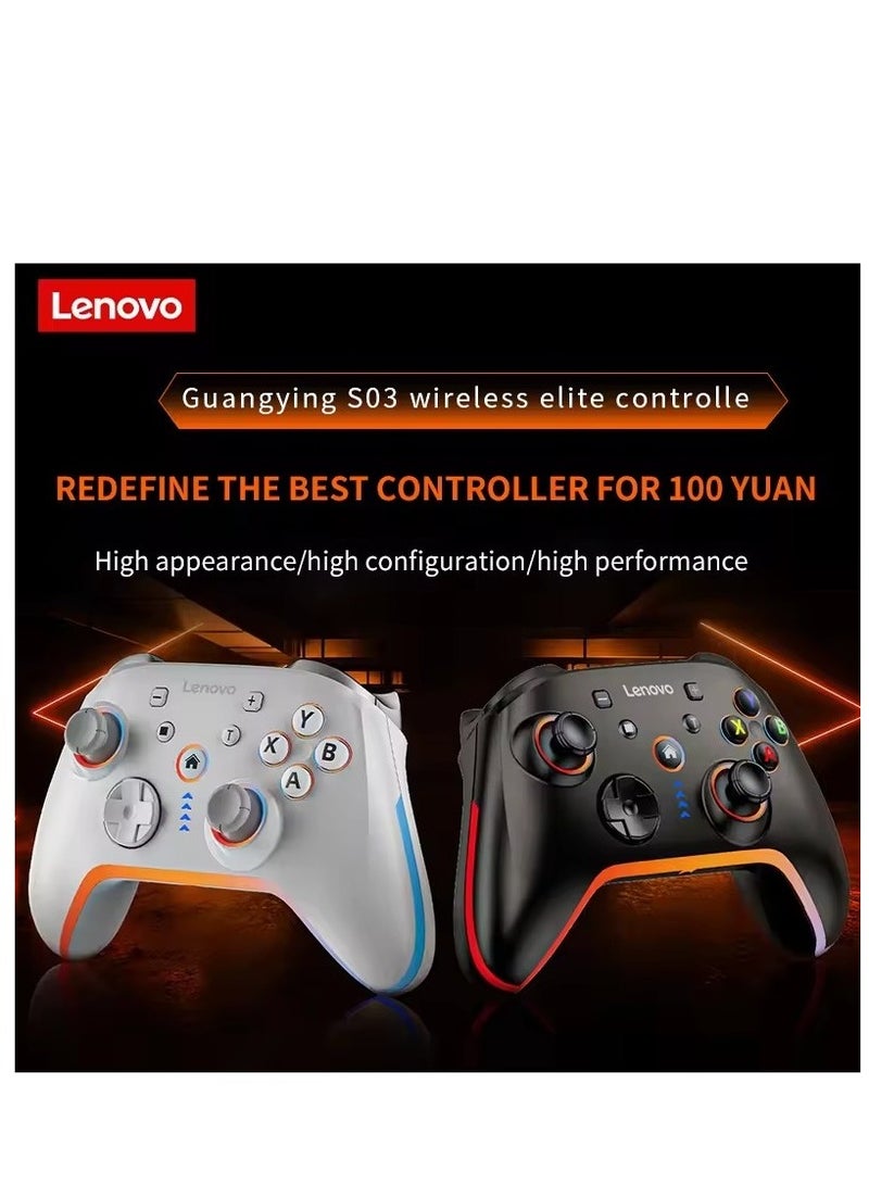 Lenovo Lenovo S03 Wireless Bluetooth Gaming Controller for PC Windows,Android TV ,3.5mm for Switch,White - Image 2