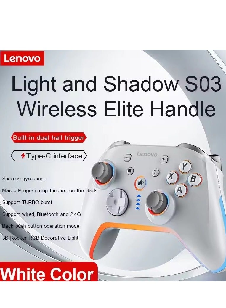 Lenovo Lenovo S03 Wireless Bluetooth Gaming Controller for PC Windows,Android TV ,3.5mm for Switch,White - Image 3
