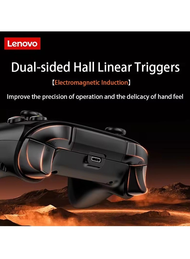 لينوفو - Lenovo S02 Wireless Bluetooth Gamepad Wired/BT/2.4G Tri-Mode Left and Right Dual Hall Triggers Support Switch/Pc/IOS Android/TV,Black - Image 1