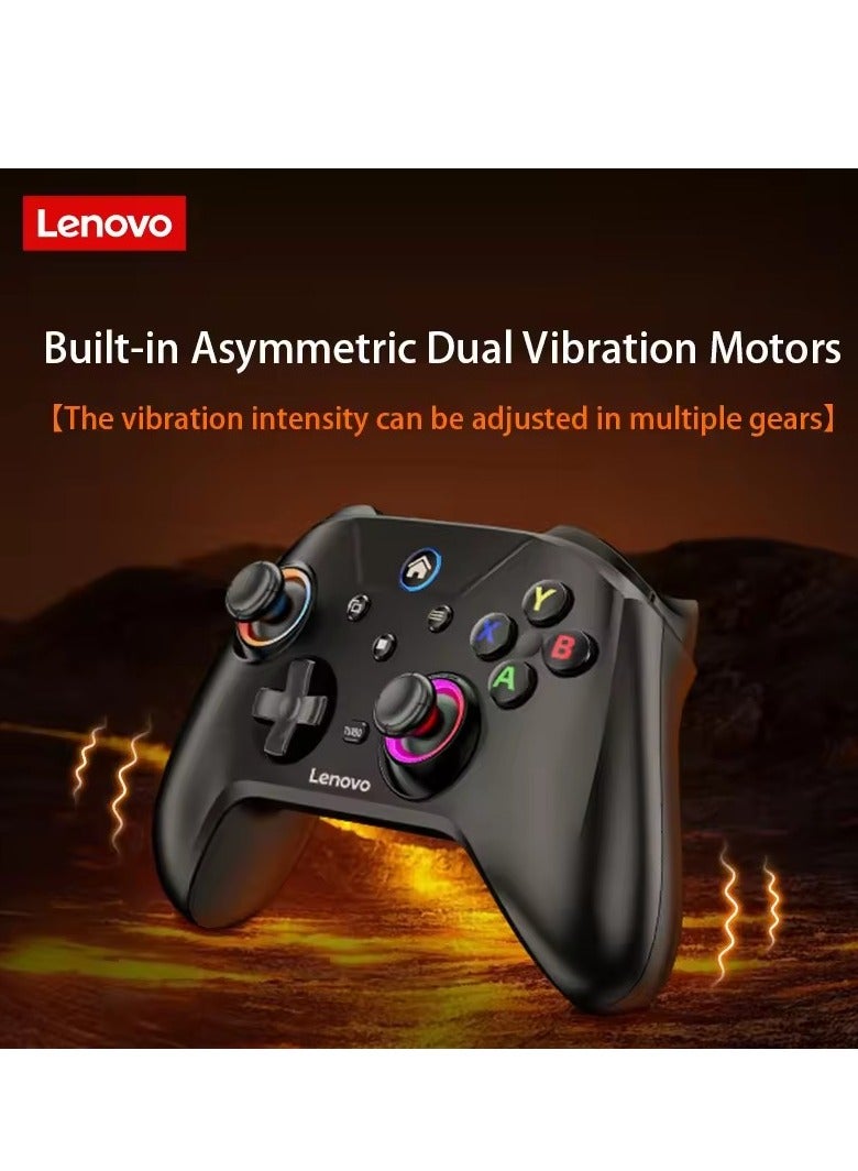 لينوفو - Lenovo S02 Wireless Bluetooth Gamepad Wired/BT/2.4G Tri-Mode Left and Right Dual Hall Triggers Support Switch/Pc/IOS Android/TV,Black - Image 1
