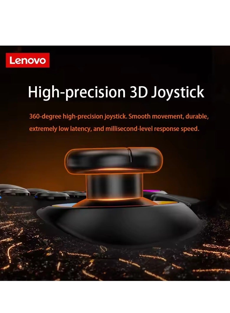لينوفو - Lenovo S02 Wireless Bluetooth Gamepad Wired/BT/2.4G Tri-Mode Left and Right Dual Hall Triggers Support Switch/Pc/IOS Android/TV,Black - Image 1