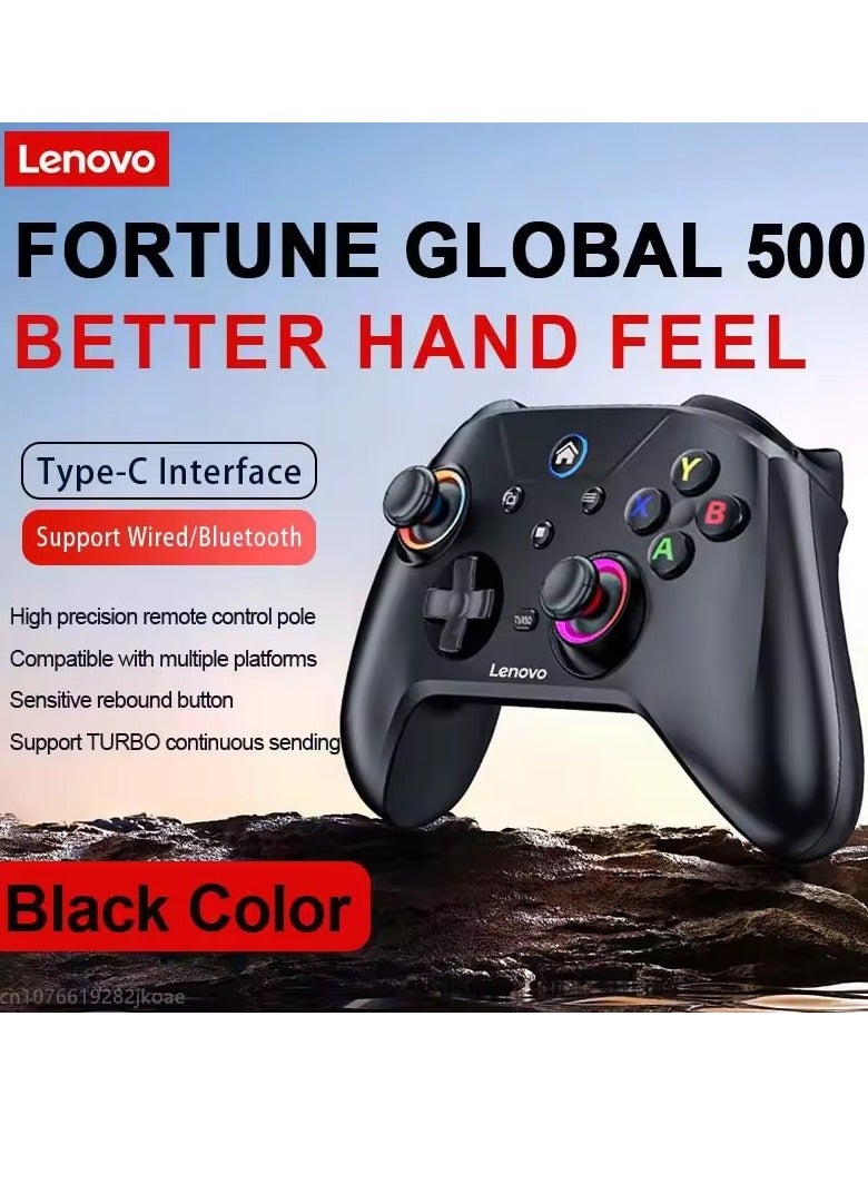 لينوفو - Lenovo S02 Wireless Bluetooth Gamepad Wired/BT/2.4G Tri-Mode Left and Right Dual Hall Triggers Support Switch/Pc/IOS Android/TV,Black - Image 1