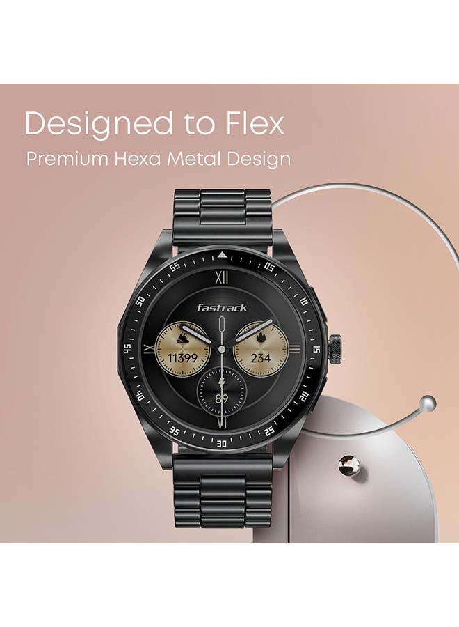 fastrack Radiant FX1 Luxury Metal Smartwatch with 3.6 cm AMOLED Display, Single Sync BT Calling, Functional Crown - Steel - Image 2