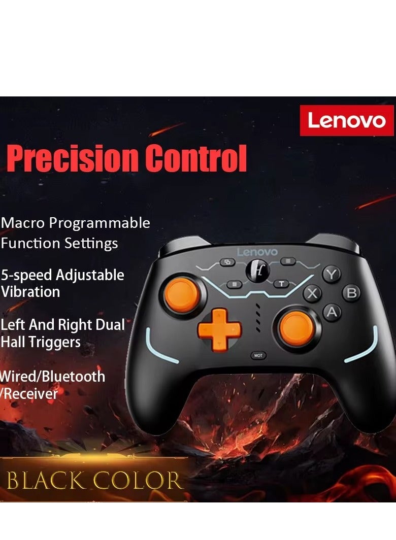 Lenovo Lenovo S04 Bluetooth Wireless PC Gamepad Dual Vibrate Plug and Play Wired Gamepads 6-axis Gyro Sensor Gaming Controller,Black - Image 3
