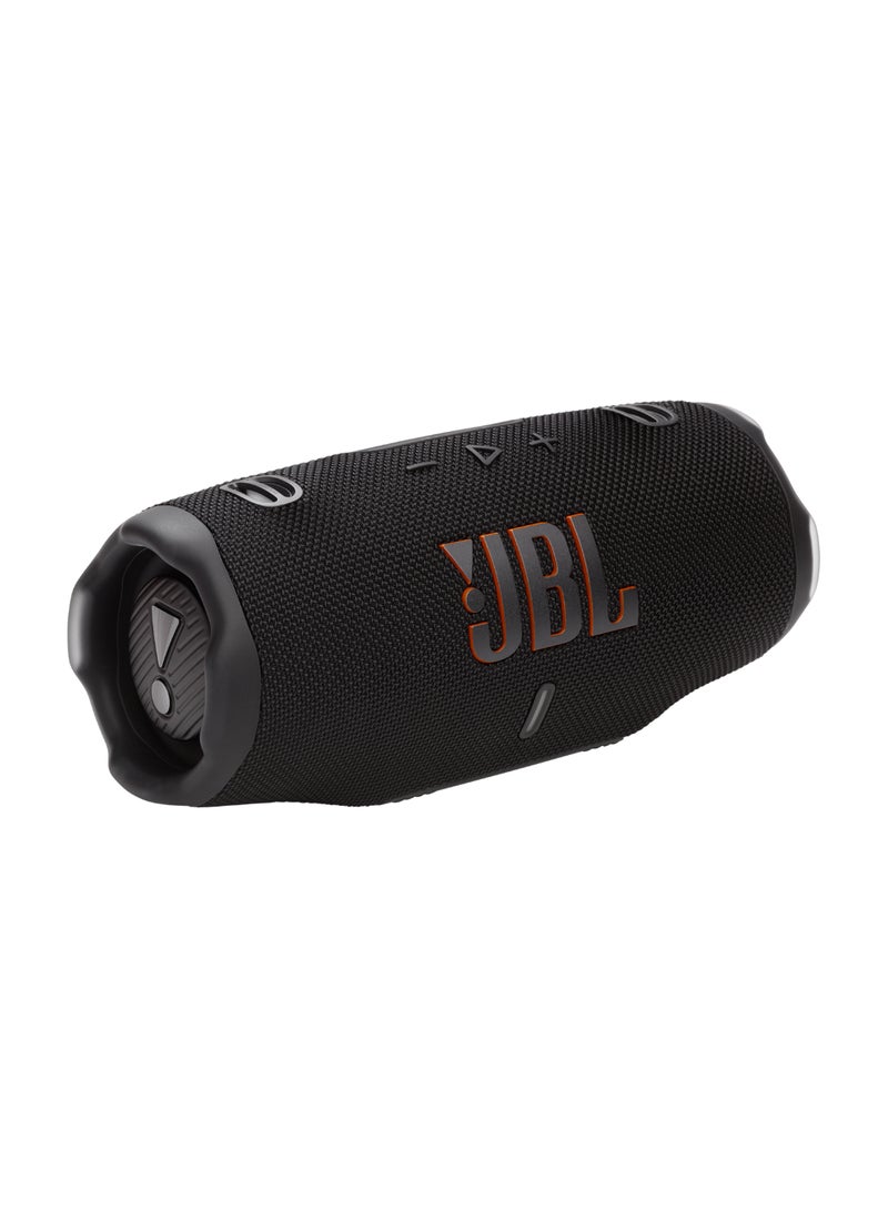 JBL - Charge 6 - Portable Waterproof And Drop-Proof Bluetooth Speaker With Built-In Power Bank, Multi-Speaker Connection Via Auracast, Up To 28 Hours Playtime, Fast Charging, And Powerful Sound Black - Image 1