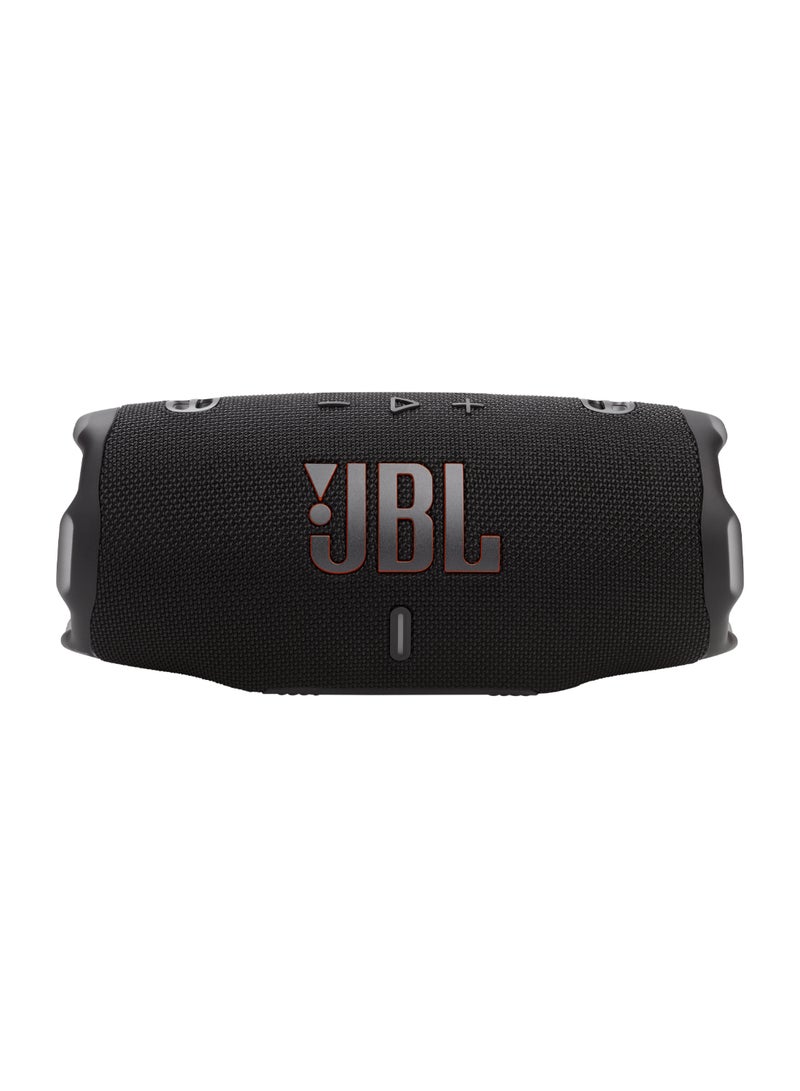 JBL - Charge 6 - Portable Waterproof And Drop-Proof Bluetooth Speaker With Built-In Power Bank, Multi-Speaker Connection Via Auracast, Up To 28 Hours Playtime, Fast Charging, And Powerful Sound Black - Image 1