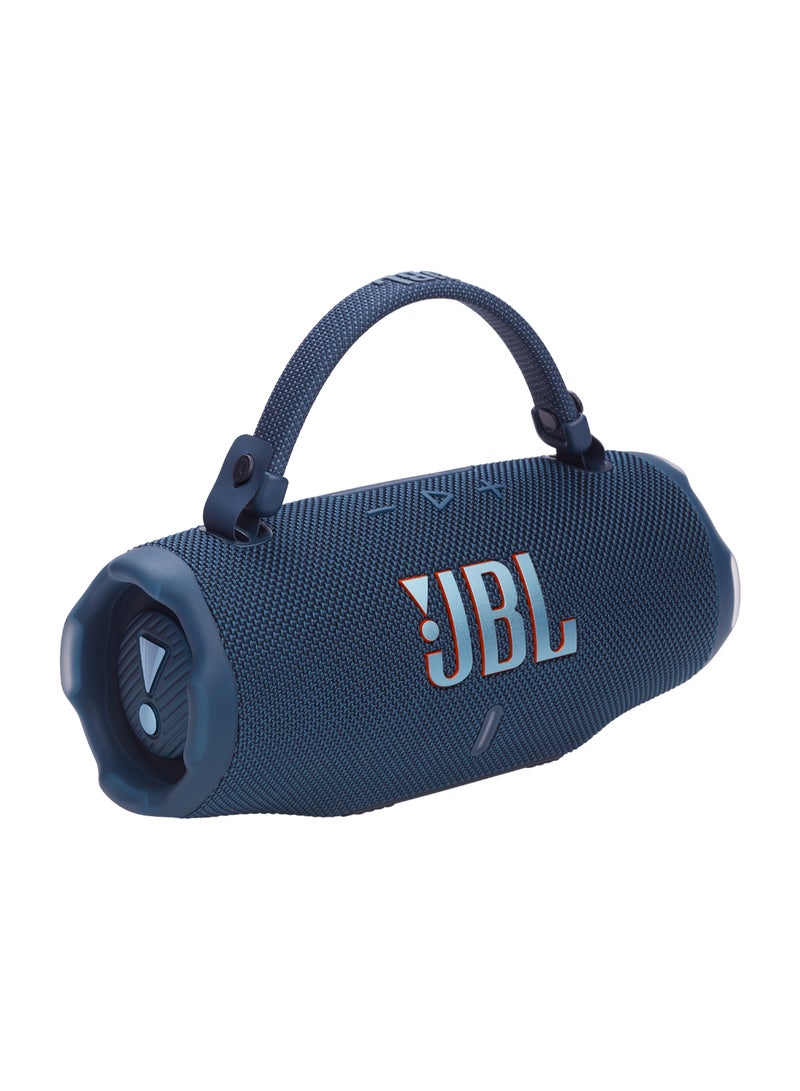 JBL - Charge 6 - Portable Waterproof And Drop-Proof Bluetooth Speaker With Built-In Power Bank, Multi-Speaker Connection Via Auracast, Up To 28 Hours Playtime, Fast Charging, And Powerful Sound Blue - Image 1