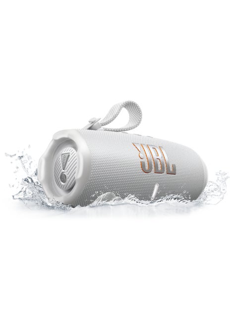 Charge 6 - Portable Waterproof And Drop-Proof Bluetooth Speaker With Built-In Power Bank, Multi-Speaker Connection Via Auracast, Up To 28 Hours Playtime, Fast Charging, And Powerful Sound White