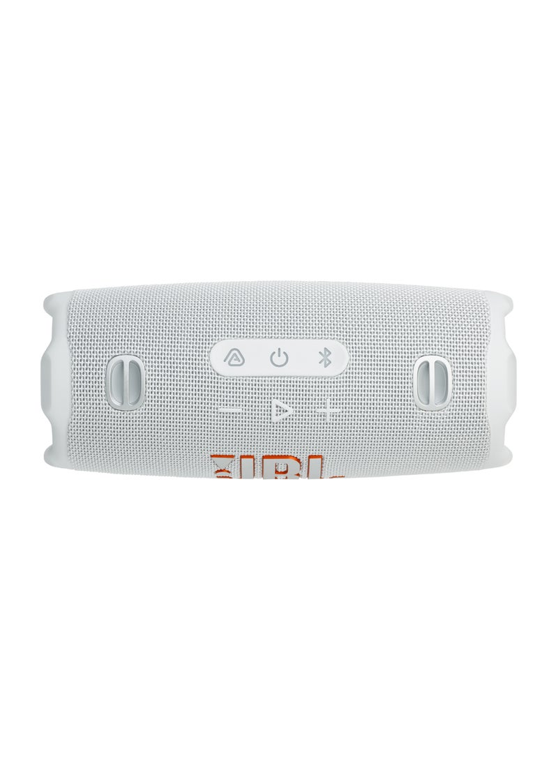 JBL - Charge 6 - Portable Waterproof And Drop-Proof Bluetooth Speaker With Built-In Power Bank, Multi-Speaker Connection Via Auracast, Up To 28 Hours Playtime, Fast Charging, And Powerful Sound White - Image 1