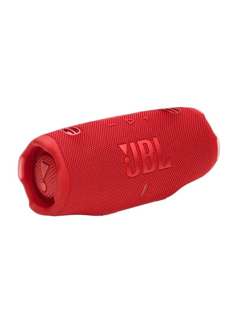 جي بي إل - Charge 6 - Portable Waterproof And Drop-Proof Bluetooth Speaker With Built-In Power Bank, Multi-Speaker Connection Via Auracast, Up To 28 Hours Playtime, Fast Charging, And Powerful Sound Red - Image 1