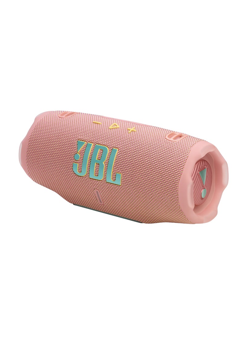 JBL - Charge 6 - Portable Waterproof And Drop-Proof Bluetooth Speaker With Built-In Power Bank, Multi-Speaker Connection Via Auracast, Up To 28 Hours Playtime, Fast Charging, And Powerful Sound Pink - Image 1