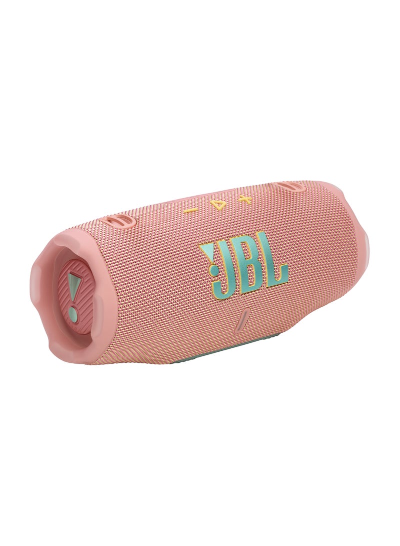 JBL - Charge 6 - Portable Waterproof And Drop-Proof Bluetooth Speaker With Built-In Power Bank, Multi-Speaker Connection Via Auracast, Up To 28 Hours Playtime, Fast Charging, And Powerful Sound Pink - Image 1