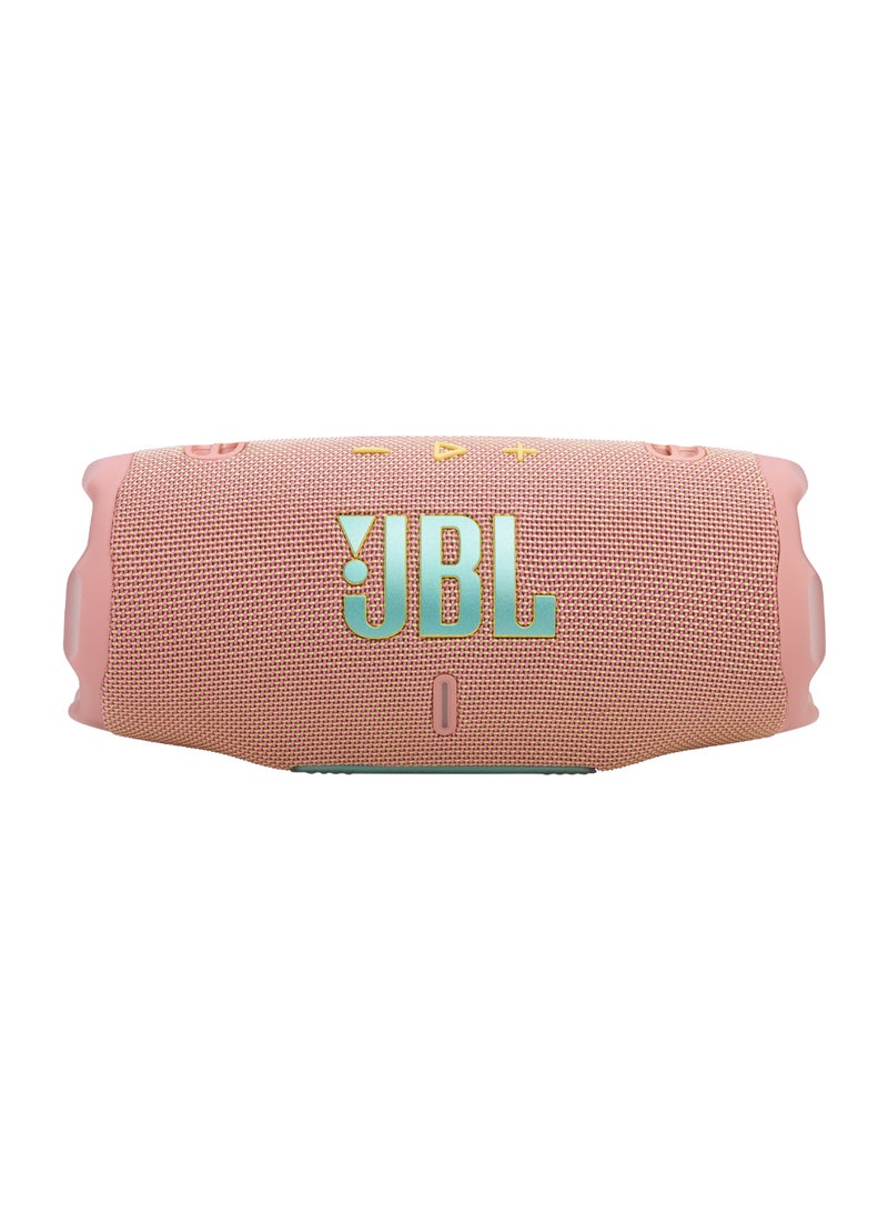 JBL - Charge 6 - Portable Waterproof And Drop-Proof Bluetooth Speaker With Built-In Power Bank, Multi-Speaker Connection Via Auracast, Up To 28 Hours Playtime, Fast Charging, And Powerful Sound Pink - Image 1